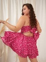 OnlyTrend Curve Printed with Layered Jumpsuit