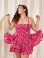 OnlyTrend Curve Printed with Layered Jumpsuit