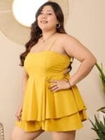 OnlyTrend Curve Women Shoulder Straps Plus Size Layered Jumpsuit