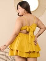 OnlyTrend Curve Women Shoulder Straps Plus Size Layered Jumpsuit