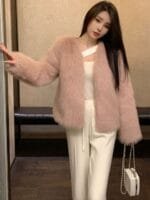 Onlytrend Front-Open Fur Overcoats