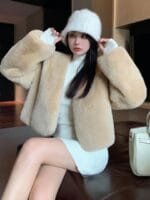 Onlytrend Front-Open Fur Overcoats