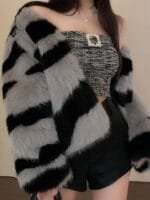 Onlytrend Striped Front-Open Overcoats