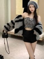 Onlytrend Striped Front-Open Overcoats