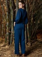 Onlytrend Teal Blue Basic Jumpsuit with Ruffles