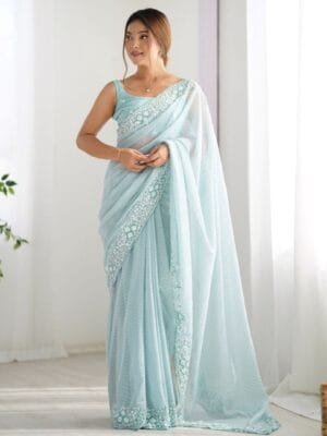 OnlyTrend Embellished Sequinned Saree
