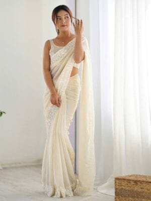 OnlyTrend Embellished Sequinned Saree