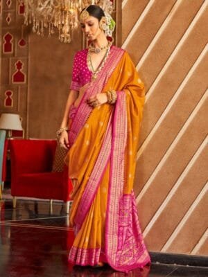 OnlyTrend Ethnic Motifs Zari Patola Saree