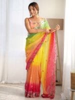 Anouk Floral Embellished Sequinned Saree