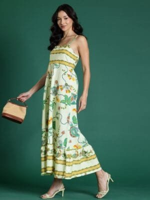 OnlyTrend Pure Cotton Floral Print Ethnic Maxi Dress