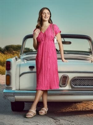 OnlyTrend Self Design A-Line Dress