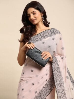 OnlyTrend Floral Pure Chiffon Saree