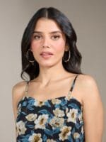 OnlyTrend Black & Off-White Floral Print High-Slit Tiered Maxi Dress