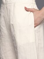 OnlyTrend Women Off White Floral Mirror detail Cotton Straight Kurta & Palazzos with Dupatta