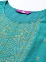 OnlyTrend Women Sea Green Floral Kurta with Trousers & With Dupatta