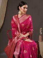 OnlyTrend Woven Design Zari Silk Blend Banarasi Saree