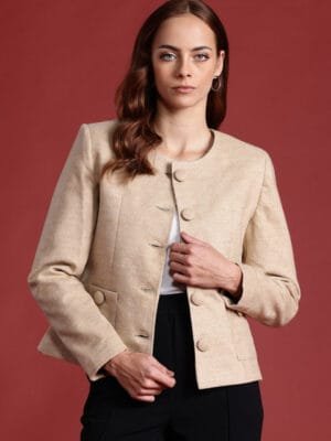 OnlyTrend Luxe Collection Single-Breasted Tweed Blazer