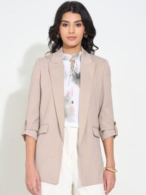 Onlytrend Notched Lapel Collar Ventless Single Breasted Blazer