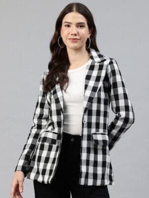 Onlytrend Checked Single-Breasted Blazer