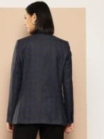 her by invictus Checked Relaxed Fit Double Breasted Blazer