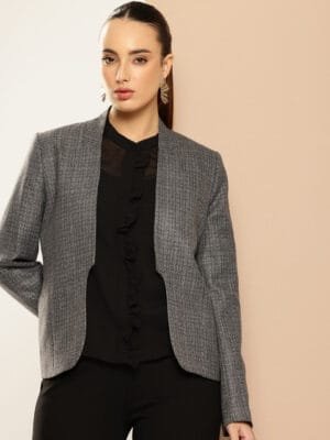 OnlyTrend Self Design Front-Open Semiformal Blazers