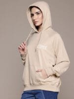 Roadster The Life Co. Graphic Printed Hooded Longline Sweatshirt