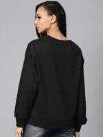 Roadster Women Black Solid Boxy Sweatshirt