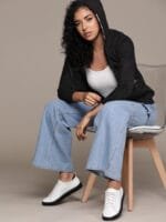 Roadster Women Solid Hooded Sweatshirt