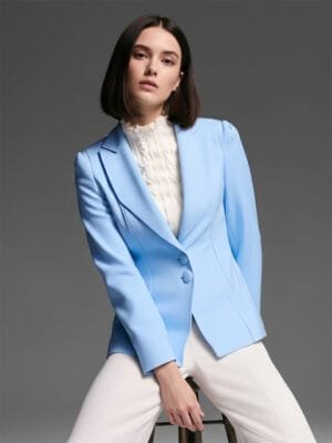 OnlyTrend Notched Lapel Collar Slim-Fit Single Breasted Blazer