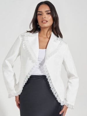 OnlyTrend Regular Fit Notched Lapel With Contrast Hem Detail Single-Breasted Blazer