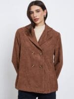 Styli Women Notched Lapel Long Sleeves Double Breasted Blazer