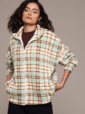 OnlyTrend. Checked Fleece Sweatshirt