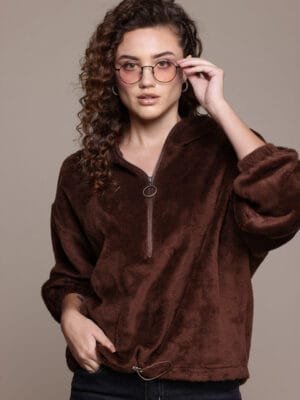 OnlyTrend. Faux Fur Hooded Sweatshirt