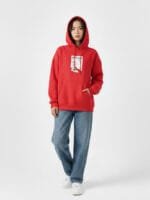 The Roadster Lifestyle Co Printed Oversized Fit Long Sleeve Hooded Sweatshirt