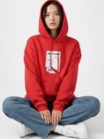 The Roadster Lifestyle Co Printed Oversized Fit Long Sleeve Hooded Sweatshirt