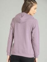 The Roadster Lifestyle Co Women Lavender Solid Hooded Sweatshirt