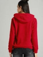 The Roadster Lifestyle Co Women Red Solid Hooded Sweatshirt