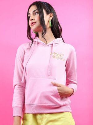 OnlyTrend Women Purple Hooded Sweatshirt