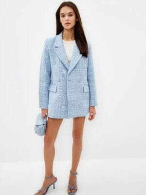 OnlyTrend Notched Lapel Double-Breasted Blazer
